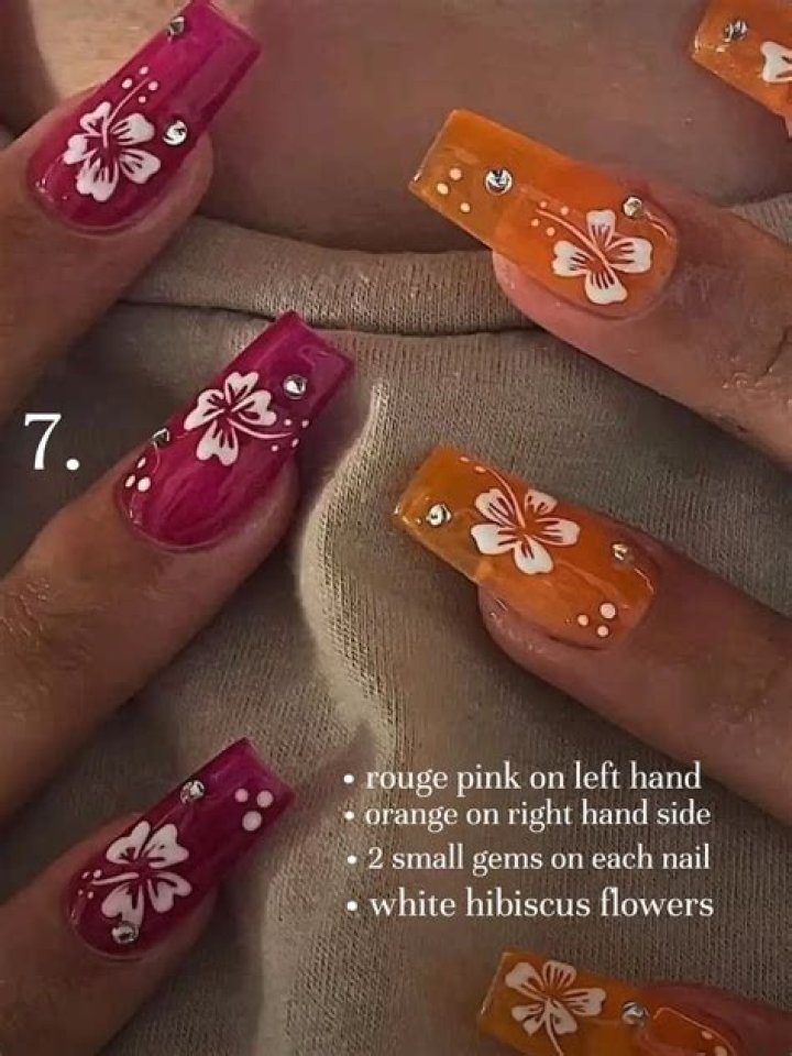 This Viral Hibiscus Flower Nail Art Tutorial Is Actually Genius ·